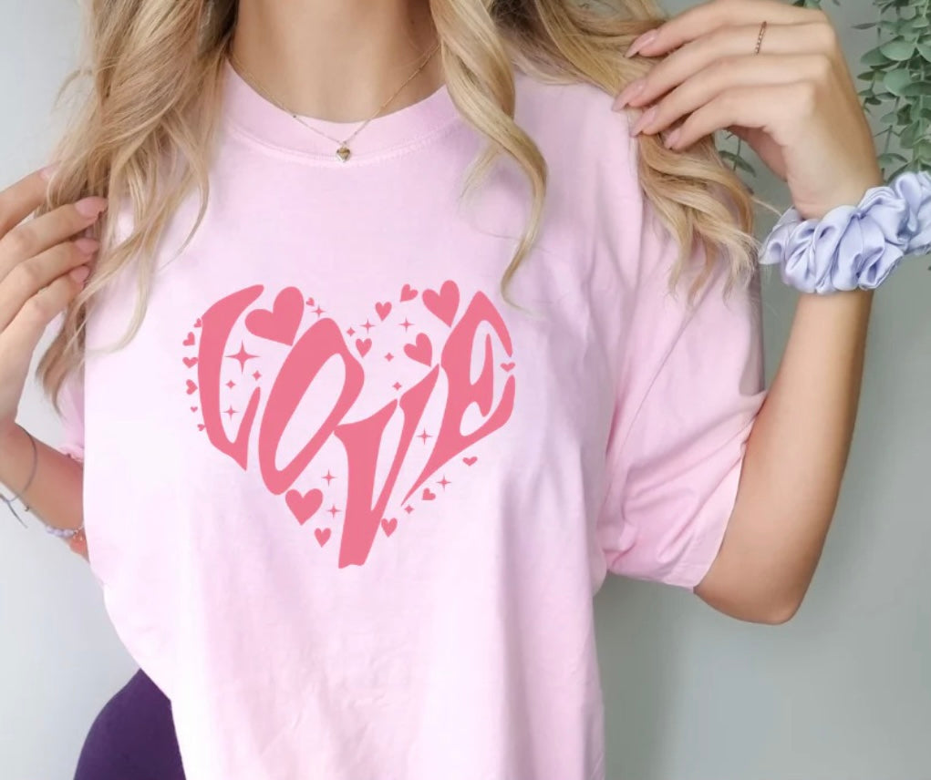 Pink Love Heart Screenprint