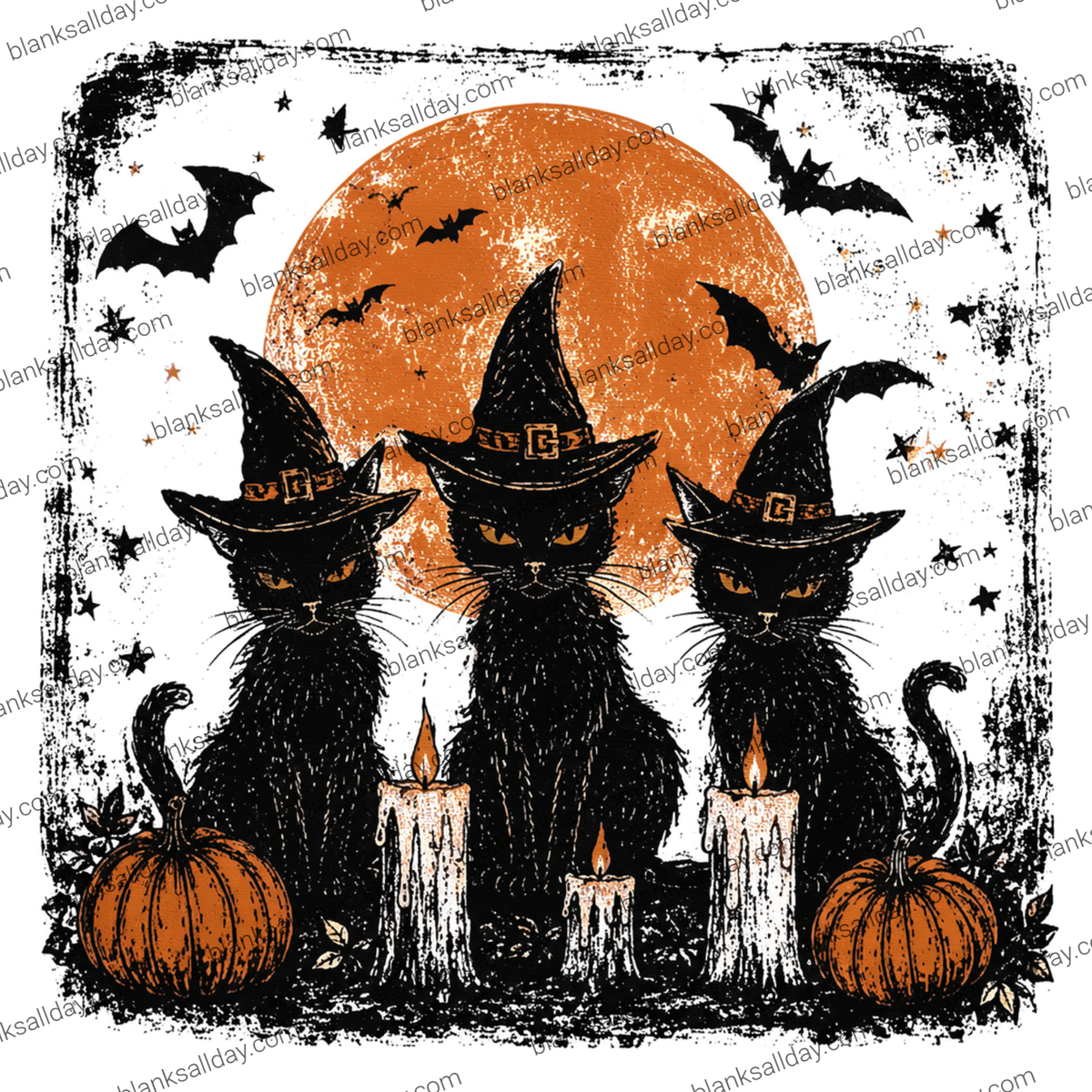 3 Cats ready-to-press sublimation transfer design