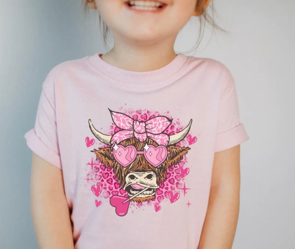 Cow Valentine’s kids Screenprint