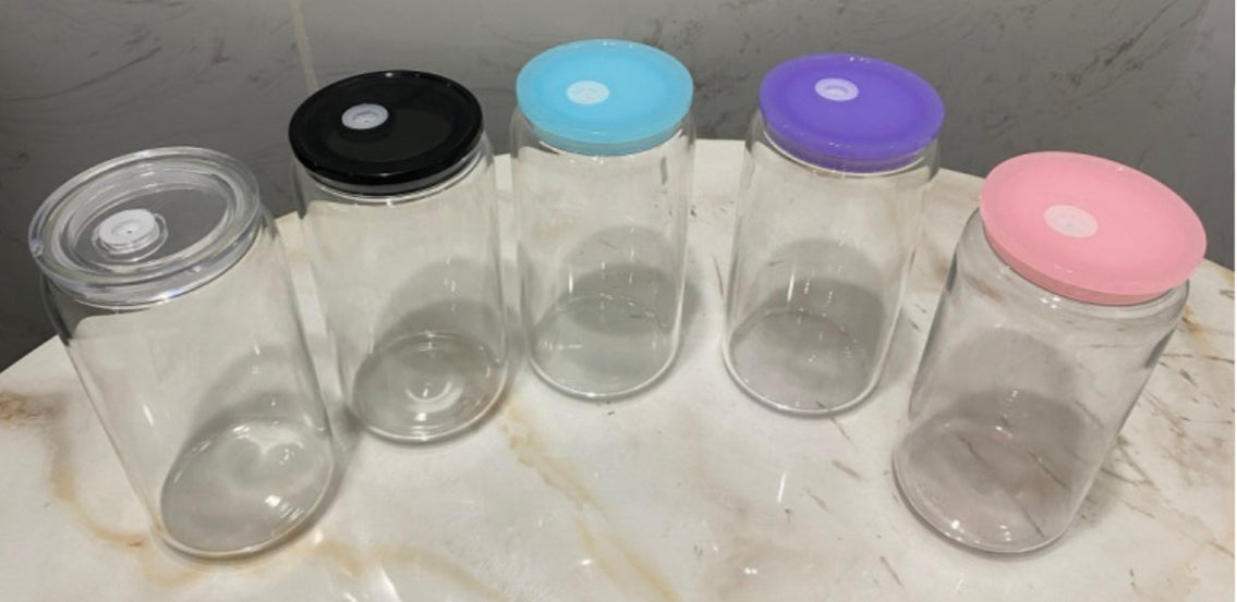 16 oz clear plastic Libbey style cup with lid and straw