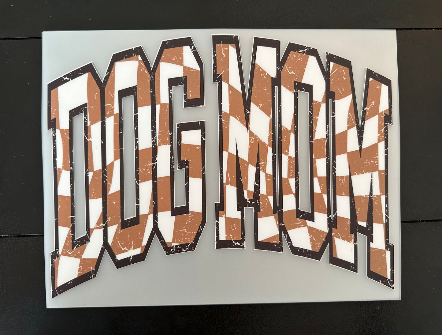 Dog Mom Brown Checker Screenprint