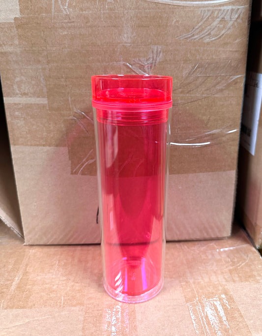 16 Ounce Acrylic Skinny Tumbler Pink