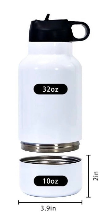 32 ounce Water Bottle w/bowl