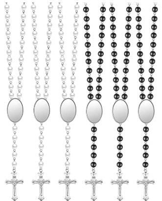  12 Pieces Sublimation Blanks Necklace Rosary Beads