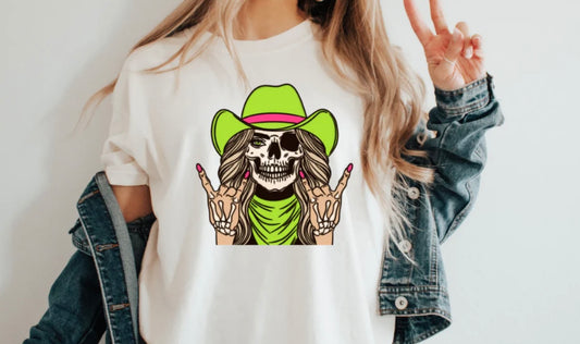 Cowgirl Skull Screenprint