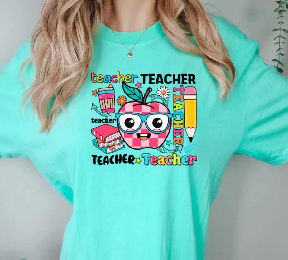 Teacher Apple Screenprint