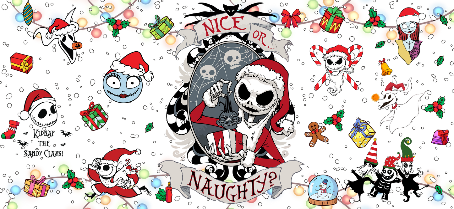 Nice or Naughty Christmas UVDTF Cup Wrap