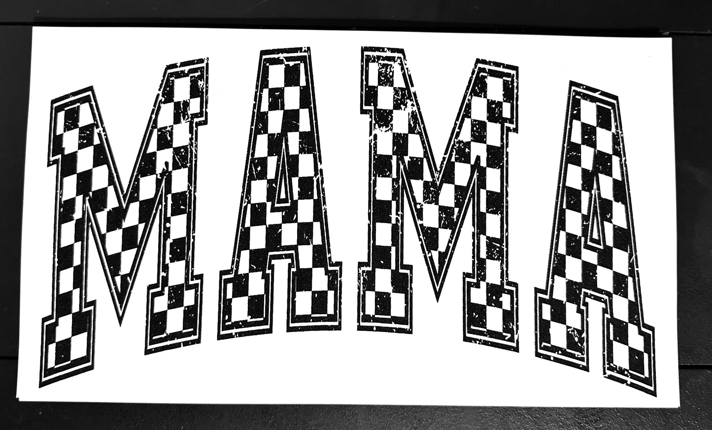 Mama Checkered Distressed Screenprint