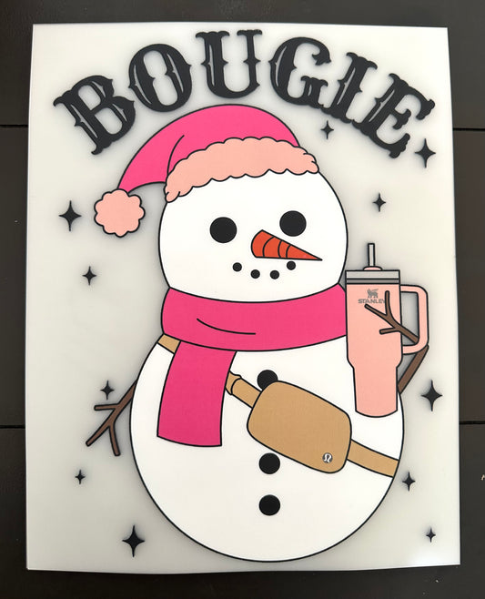 Bougie Snowman Christmas Screenprint