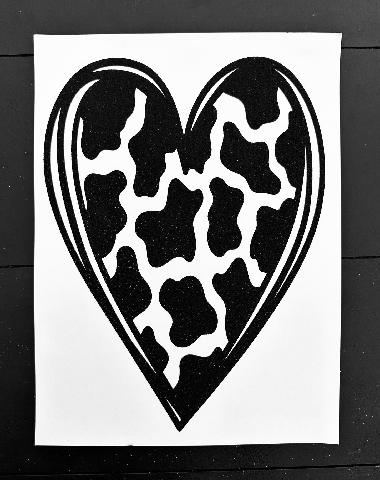 Cow Print Heart Screenprint