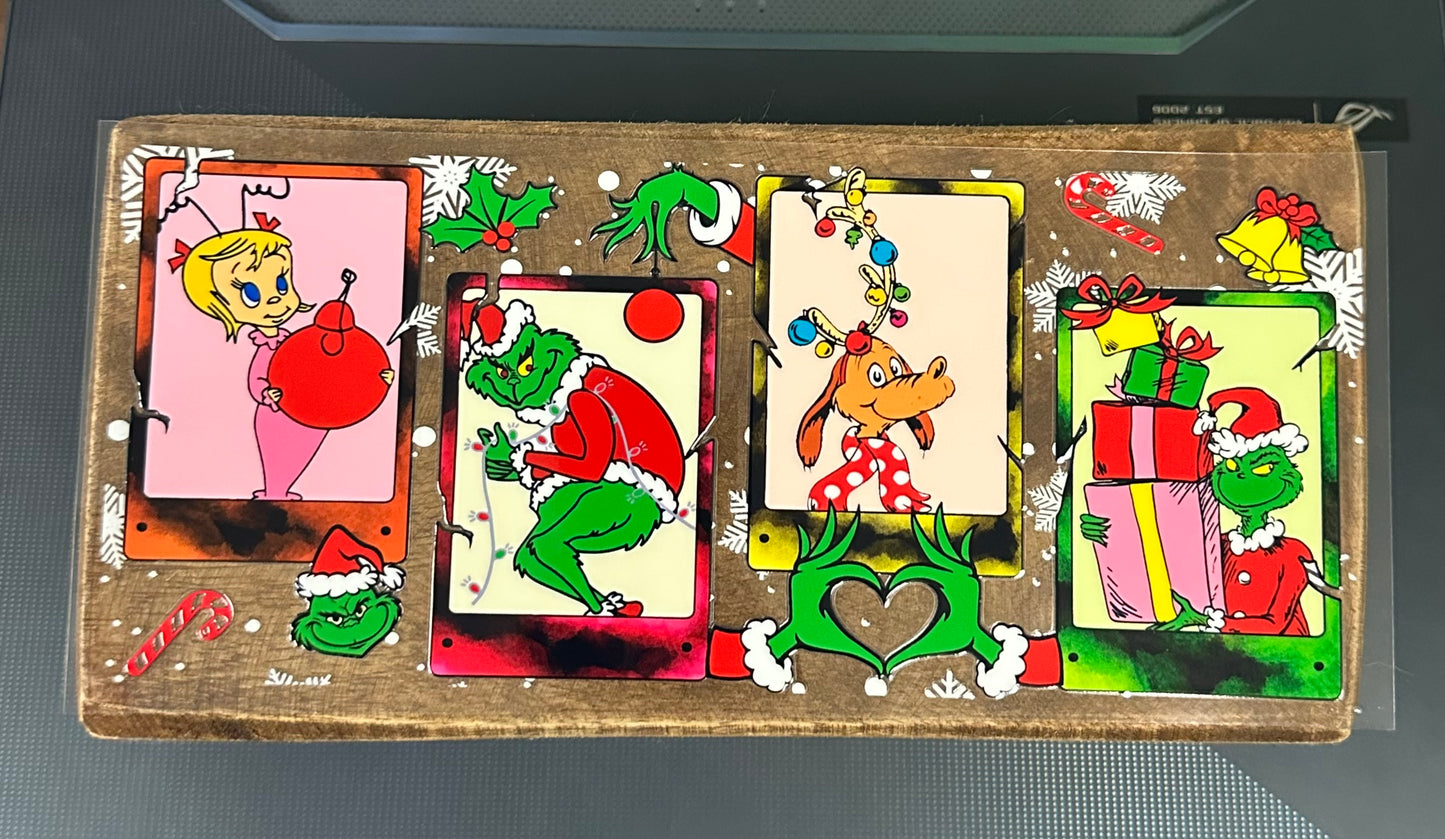 Grinchy Christmas Cards UVDTF Cup Wrap