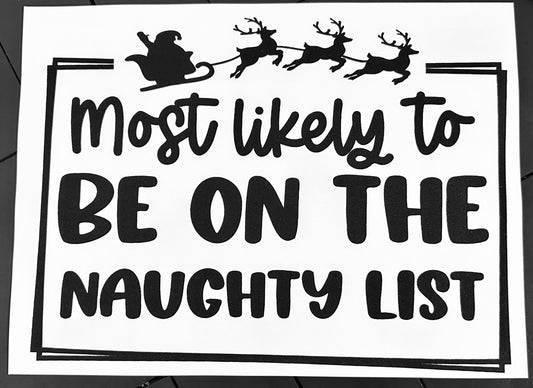 Most Likely to Be On The Naughty List Screenprint