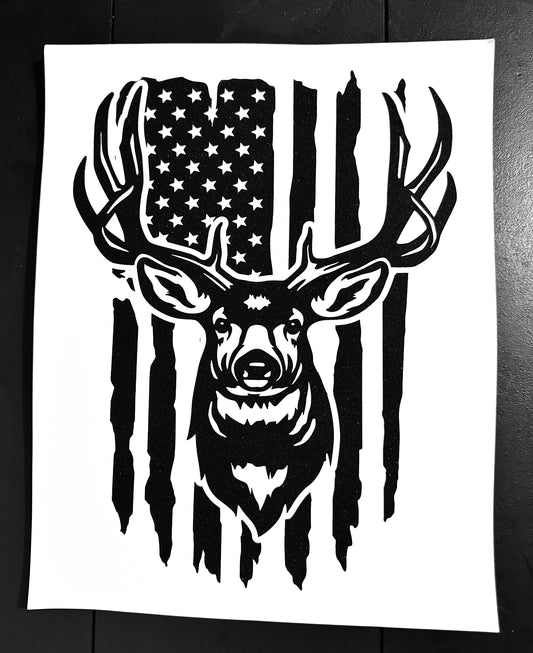 American Flag Deer Screenprint