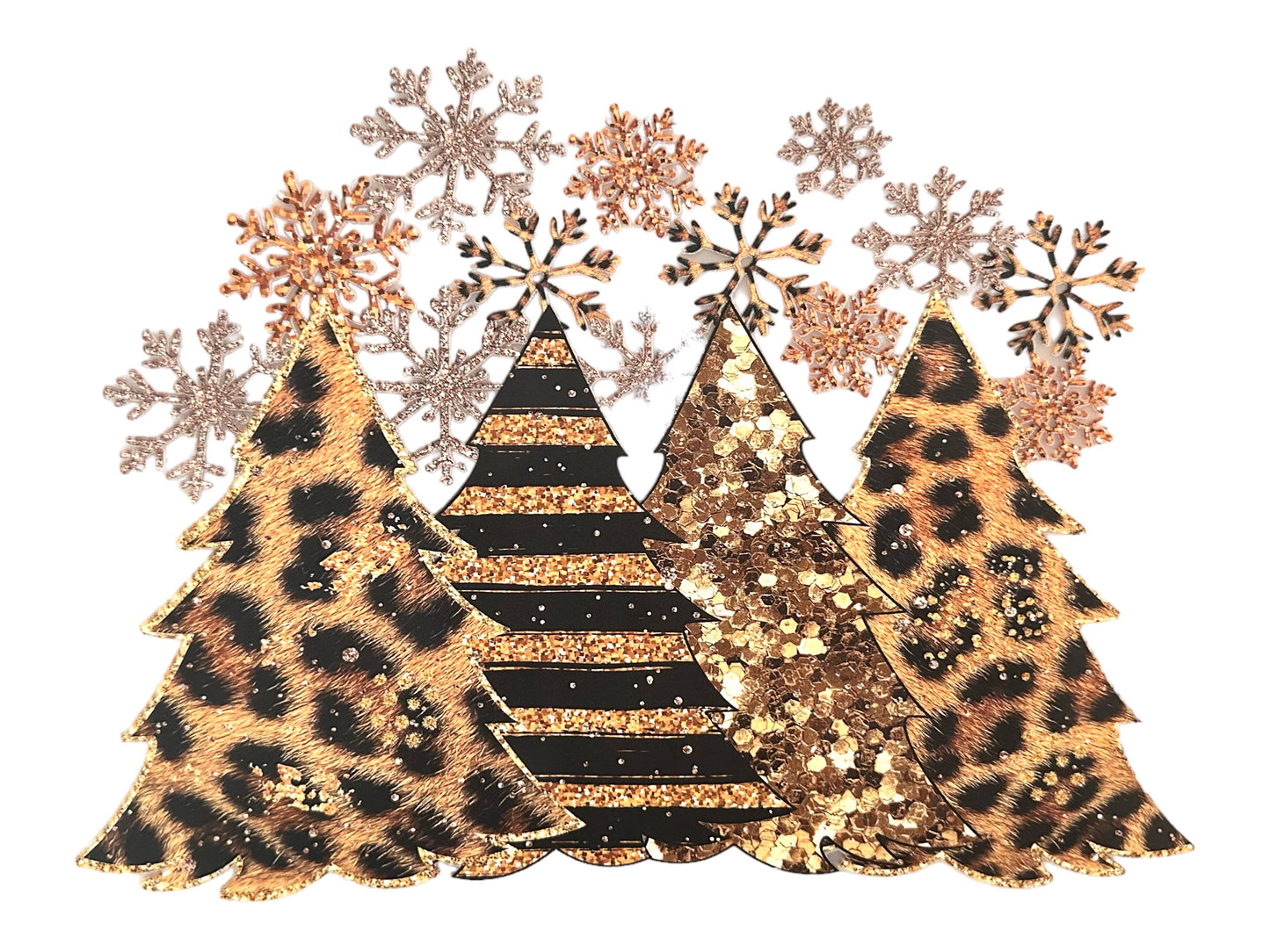 Glittery Gold Christmas Trees Screenprint