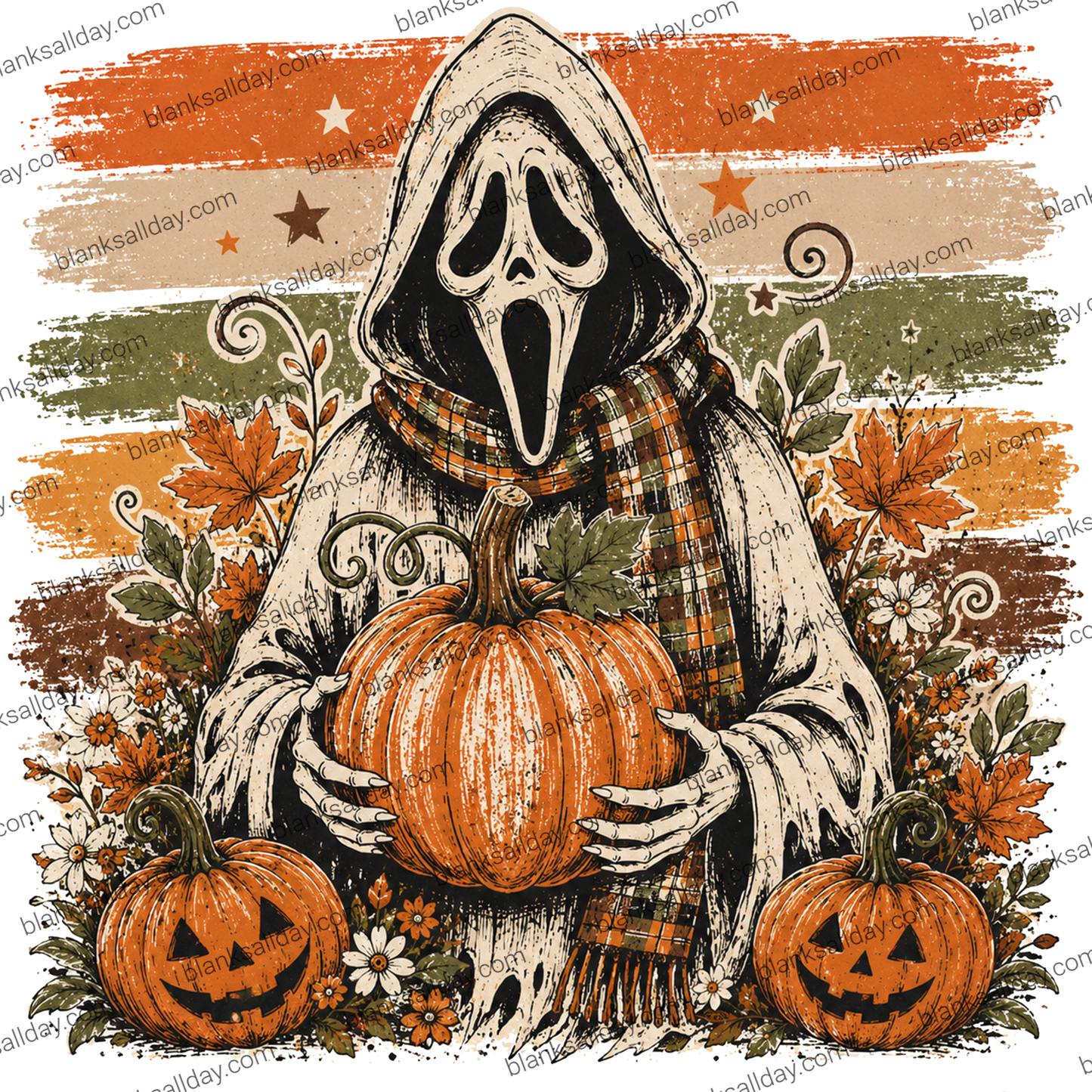 ghost face fall ready to press sublimation transfer