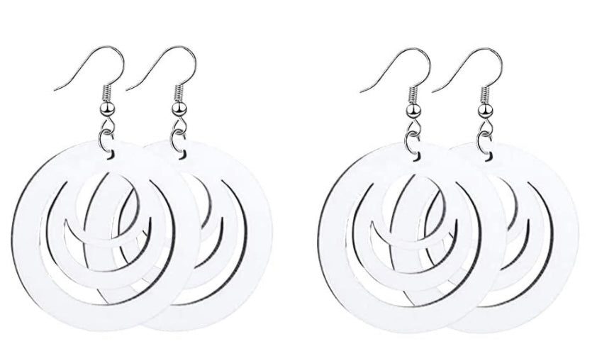 Round Cutout Sublimation Earrings