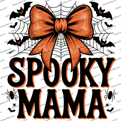 spooky mama bow ready-to-press sublimation transfer