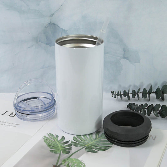 Can cooler w/double lid tumbler